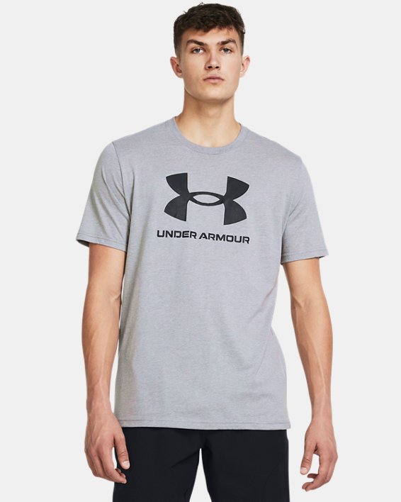เสื้อแขนสั้น UA Sportstyle Logo สำหรับผู้ชาย in Gray image number 0